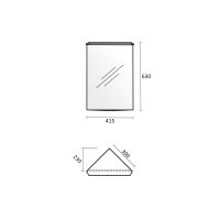 Горен ъглов шкаф за баня Торънс размер