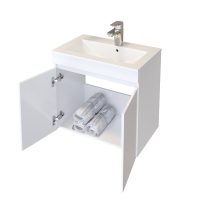 Долен шкаф за баня Ели бял отворен