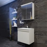 Комплект шкафове за баня Ели бял интериор