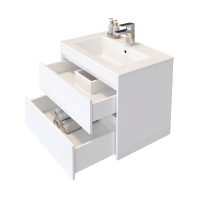 Долен шкаф за баня Ема бял отворен