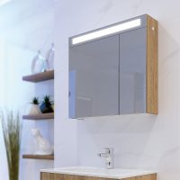 Горен шкаф за баня Ема дървесен интериор