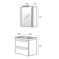 Комплект шкафове за баня Фрея