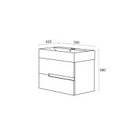 Долен шкаф за баня Гала 2 размери