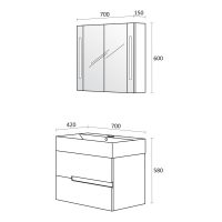 Комплект шкафове за баня Гала 2 размери
