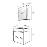 Комплект шкафове за баня Гранд размери