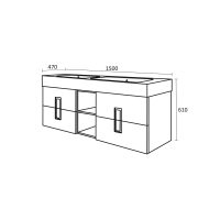 Долен шкаф за баня Калахари размер