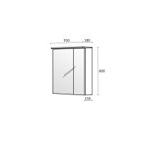 Шкаф за баня с огледало Модена размери