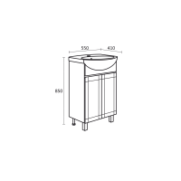 Долен шкаф за баня Рила размери