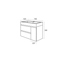 Шкаф за баня с мивка Серенгети размери