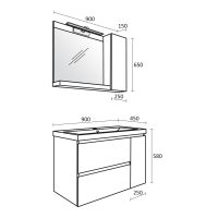 Комплект шкафове за баня Степик размери