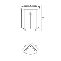 Долен шкаф за баня Торънс размери