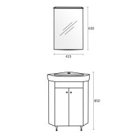 Комплект шкафове за баня Торънс размери