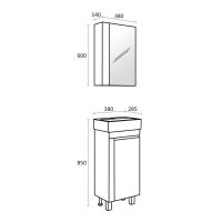 Комплект шкафове за баня Вега размер