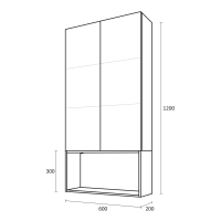 Шкаф Милде над тоалетна структура за вграждане размери