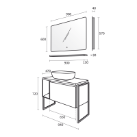 Комплект шкафове за баня Маями размери