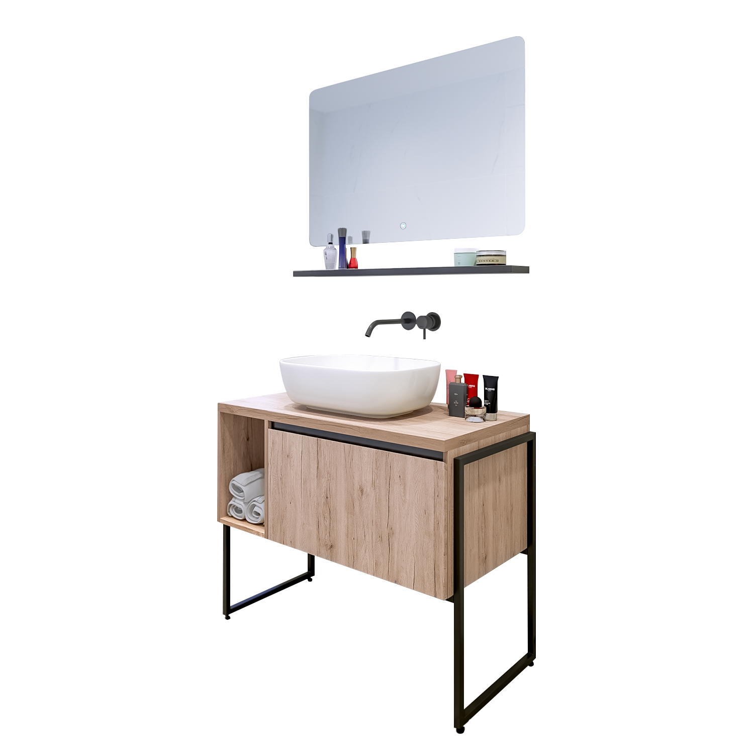 miami-cheren-obkov-komplekt Комплект шкафове за баня Маями