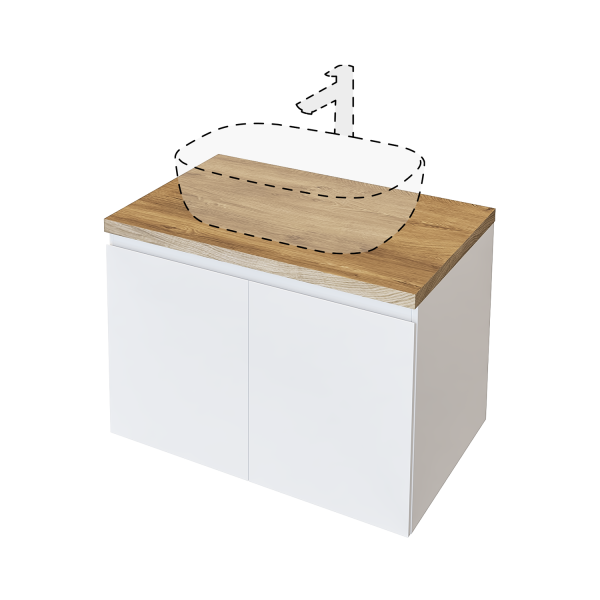 Долен шкаф за баня без мивка Либеро